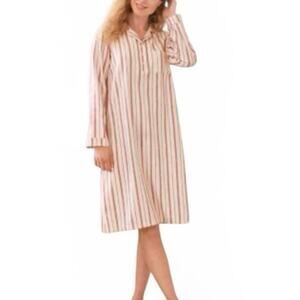 Garnet Hill Organic Cotton Striped Shirt Dress Size Small NWT